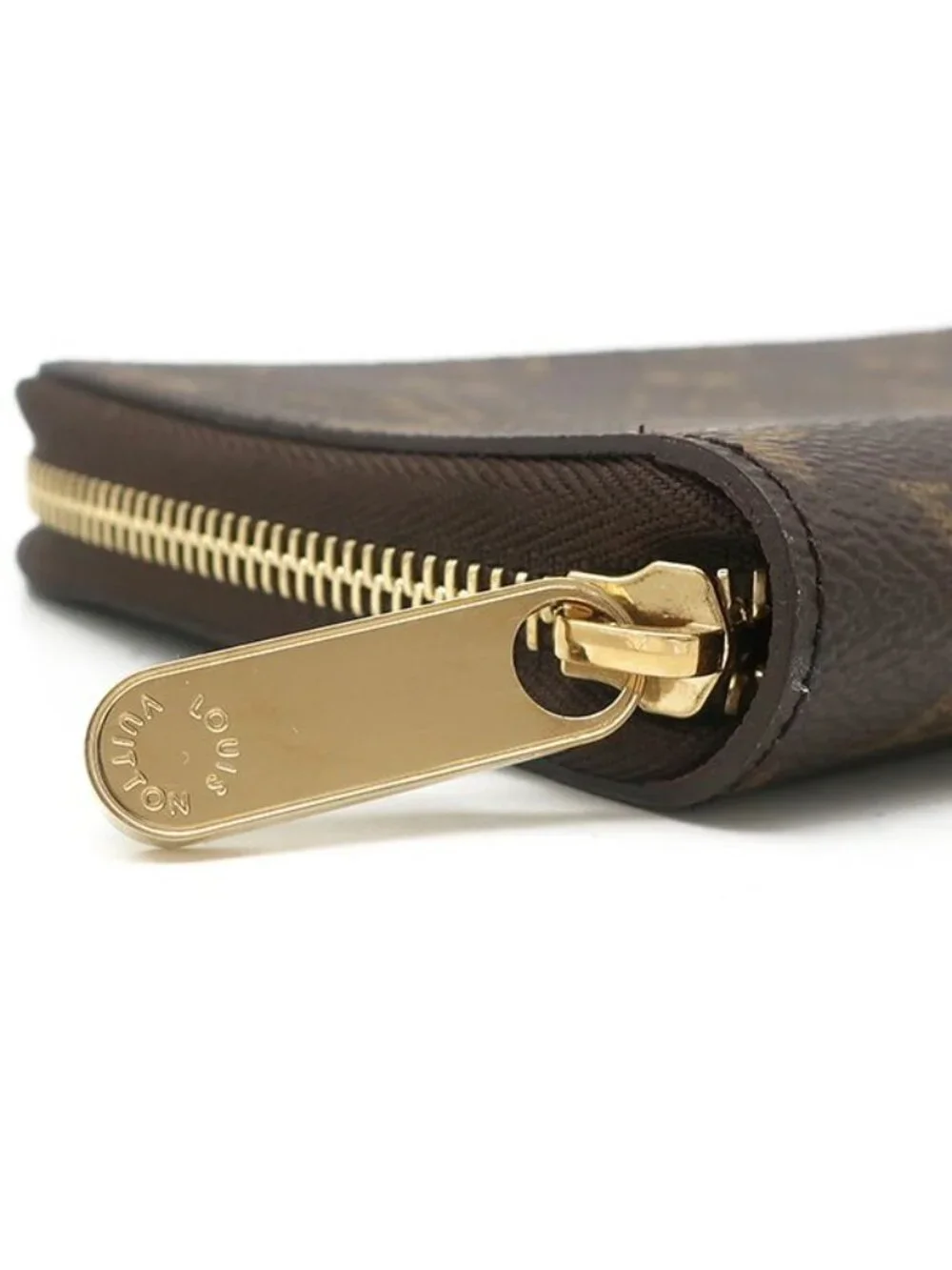 Louis Vuitton Wallet Zippy Organizer Monogram Canvas Gold Brown Zip Around